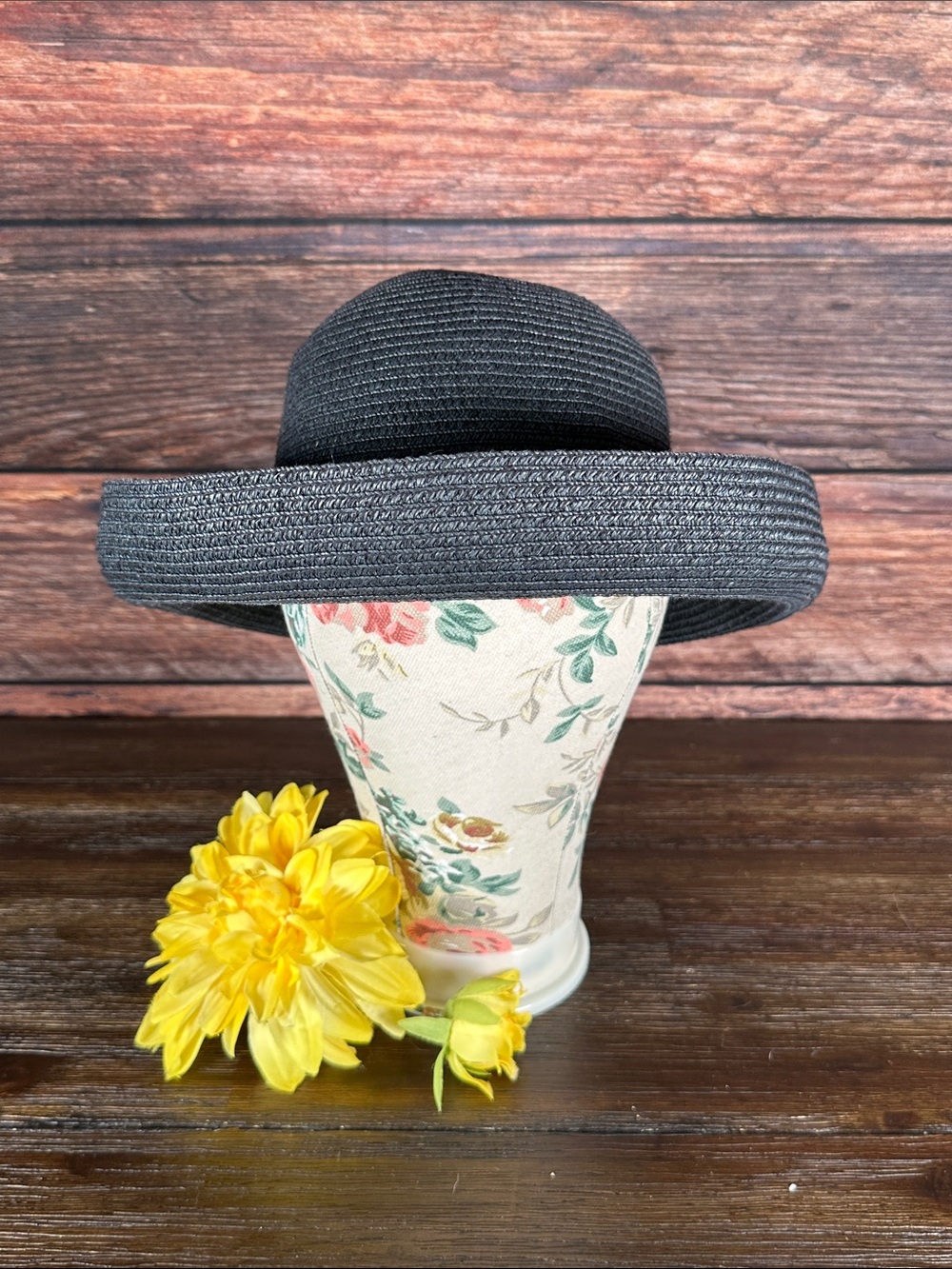 betmar Black Classic Rolled-Brim Straw Hat
